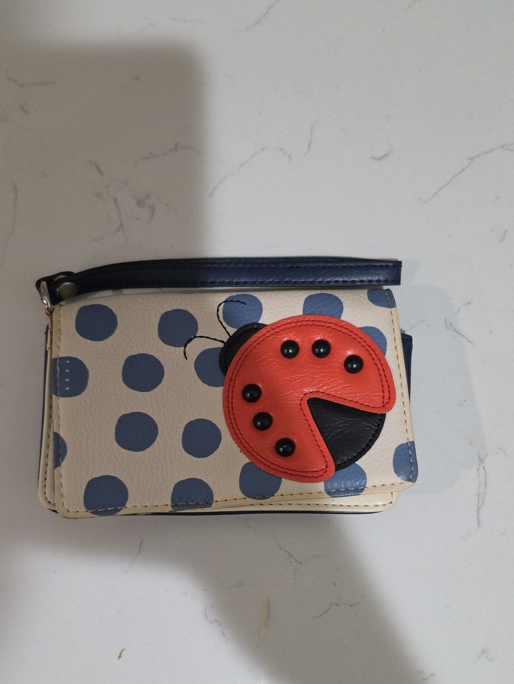 Relic Polka Dot Wristlet Wallet in Cream, Blue & Red